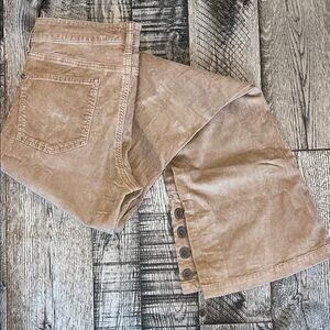 Pilcro chestnut tan Stet Button Hem Flared Corduroy Pants Size 28/4